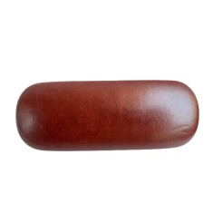 Toc / etui ochelari piele ecologica, 16 x 6 x 4 cm, Maro Deschis