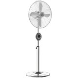 HOMCOM Ventilator pe picior cu &icirc;nălțime reglabilă 120-135 cm, oscilație 75&deg;, temporizator 7,5H, telecomandă, mod somn, argintiu | Aosom Romania