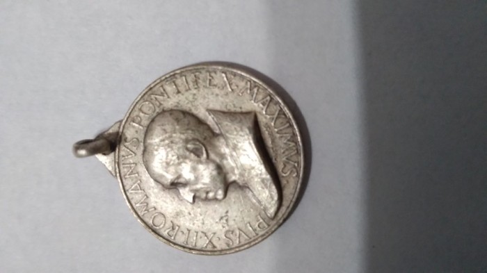 PANDATIV/MEDALIE PIUS XII ROMANUS PONTIFEX MAXINUS 2,2CM ARGINT