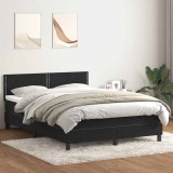 vidaXL Pat box spring cu saltea, negru, 160x210 cm, catifea 3316121