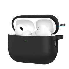 Husa protectie casti wireless, THD, compatibila Apple Airpods Pro 3, neagra