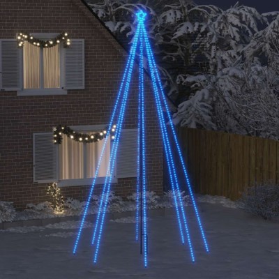 vidaXL Pom de Crăciun LED Interior Exterior 800 LED-uri Albastru 5 m 328753 foto