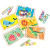 Set 4 Puzzle-uri cu betisoare din lemn - Creative Puzzle Strips cx-3228 balena