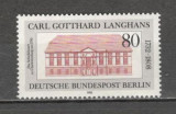 Berlin.1982 250 ani nastere C.G.Langhans-arhitect SB.912, Nestampilat
