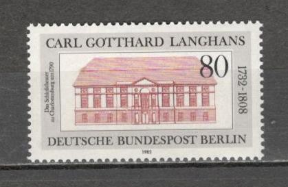Berlin.1982 250 ani nastere C.G.Langhans-arhitect SB.912