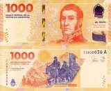 Argentina 1000 Pesos 2023 UNC Bancnota Ne流通rata