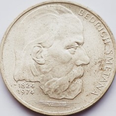 582 Cehoslovacia 100 Korun 1974 Bedrich Smetana km 82 argint foto