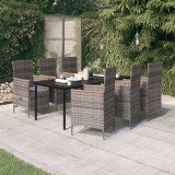 VidaXL Set mobilier pentru grădină, cu perne, 7 piese, gri