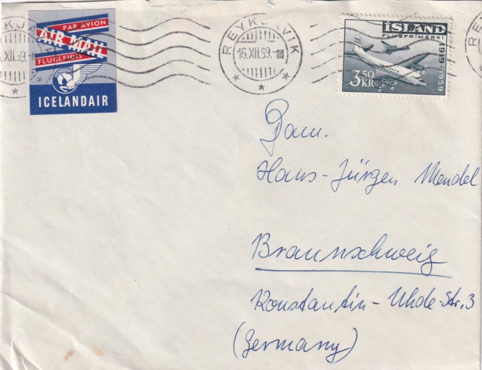 FILATELIE TEMATICA - PLIC ISLANDA TEMATICA AVIATIE AIRMAIL