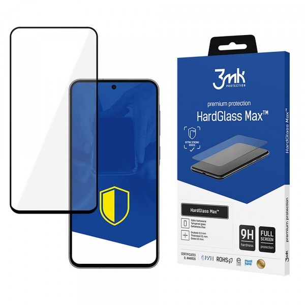 Folie de protectie Ecran 3MK HardGlass Max pentru Samsung Galaxy A56 A566 / A36 A366, Sticla Securizata, Full Glue, Neagra