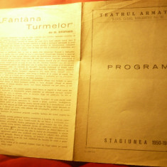 Program Teatrul Armatei stagiunea 1950-1951 piesa Fantana Turmelor