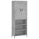 Dulap inalt, gri beton, 69,5x34x180, lemn compozit