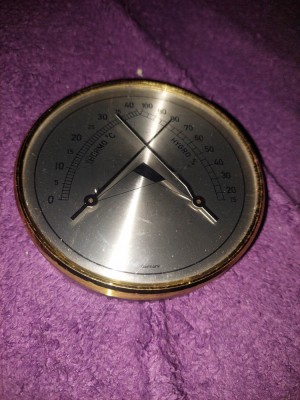 Termometru vintage cu HIDROMETRU de camera,Diametru 10 cm,T. GRATUIT foto