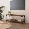 VidaXL Comodă TV, stejar fumuriu, 100x33x41 cm, lemn prelucrat și oțel 819349