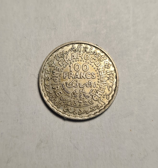 Maroc 100 Franci Francs 1953 Piesa Frumoasa