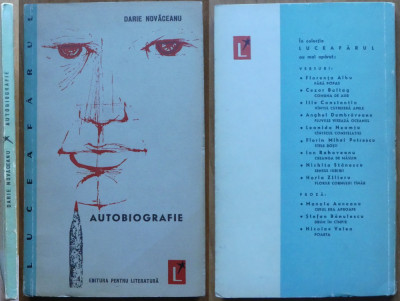 Darie Novaceanu , Autobiografie , 1962 , editia 1 cu autograf , volum de debut foto