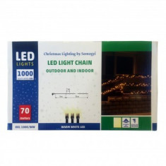 Instalatie de lumini de exterior cu 1000 LED-uri, Home KKL 1000C/WH, Lungime 70 m, IP44, 230V, lumina rece foto