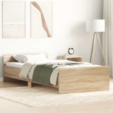 VidaXL Cadru pat fără saltea stejar sonoma, 90x190 cm, lemn prelucrat