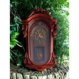 Ceas de perete rustic cu pendul 52 cm