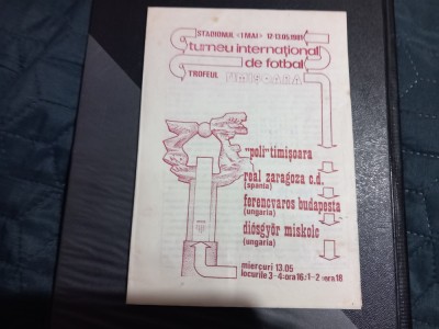Program Trofeul Timisoara 1981 foto