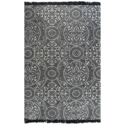 Covor Kilim, gri, 120 x 180 cm, bumbac, cu model GartenMobel Dekor foto