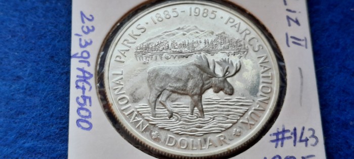 CANADA 1 DOLLAR 1985 AUNC argint NATIONAL PARKS