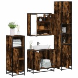 VidaXL Set de mobilier de baie 4 piese Lemn prelucrat de stejar afumat