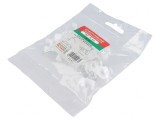 Set 25 Element de Susținere Albă pentru Cablu Plat cu Cui