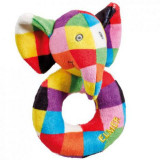 Jucarie zornaitoare din plus Elefantul Elmer, 12 cm, Rainbow Designs