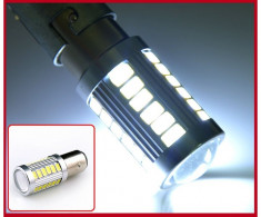 Led bec BAY15D P21/5W 33 smd 5630 de culoare alb cu lupa dublu contact foto