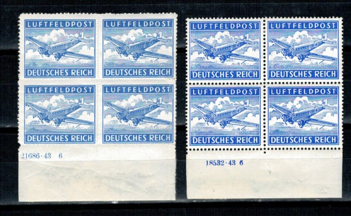 Deutsches Reich 1942 - Feldpost Mi1A+B bloc de 4 cu HAN