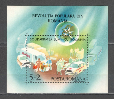 Romania.1990 1 an revolutia populara-Bl. ZR.852 foto