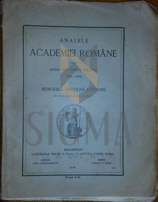 ANALELE ACADEMIEI ROMANE,