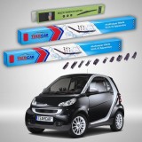 Cumpara ieftin Ștergătoare Smart Fortwo Coupe 451 2007-2015 | Set Față și Spate Flat Premium &ndash; TeamCar&reg;