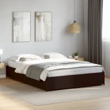 VidaXL Cadru de pat, negru, 140x200 cm, lemn prelucrat și metal