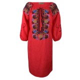 Rochie traditionala R24, rosu , marimea 2XL