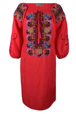 Rochie traditionala R24, rosu , marimea L foto