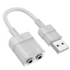 Placa de sunet USB HOCO LS37 2 x Jack 3.5mm Gri