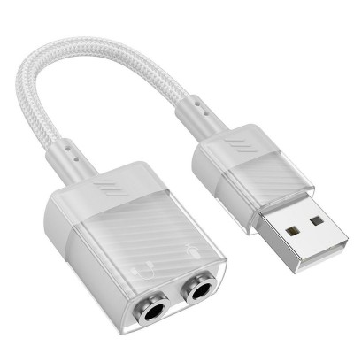 Placa de sunet USB HOCO LS37 2 x Jack 3.5mm Gri foto