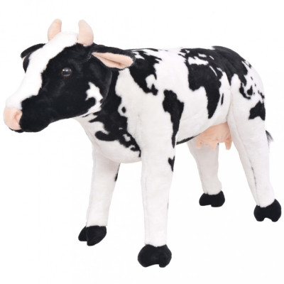 Vacă din pluș de jucărie XXL Alb și negru foto