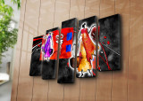 Set 5 tablouri decorative, 5PATK-227, Canvas, 19 x 70 cm, Multicolor