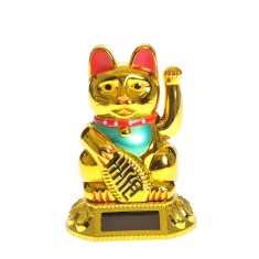 Decoratiune feng shui pisica chinezeasca aurie