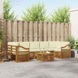 vidaXL Seturi de canapele 8 pcs Natural și Crem Lemn Solid de Acacia 3374545