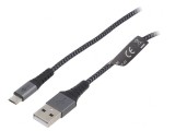 Cablu USB 2.0 A la Micro B 1m 480Mbps Textil, Goobay