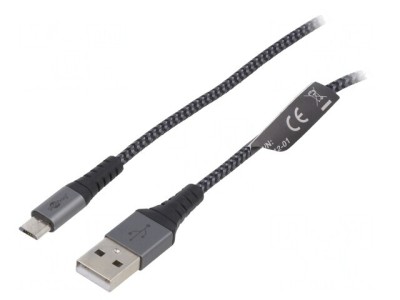 Cablu USB 2.0 A la Micro B 1m 480Mbps Textil foto