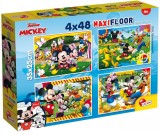 Puzzle de podea 2 in 1 Lisciani, Mickey Mouse, Maxi 4 x 48 piese