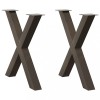 VidaXL Picioare de masă &icirc;n formă de X, 2 buc., oțel natural, 70x(72-73) cm 4012979