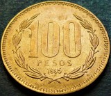 Moneda 100 PESOS - CHILE, anul 1995 *cod 5146 = patina superba, America Centrala si de Sud