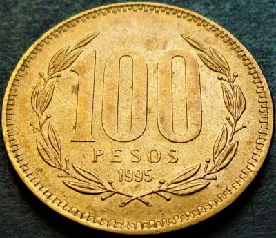 Moneda 100 PESOS - CHILE, anul 1995 *cod 5146 = patina superba foto