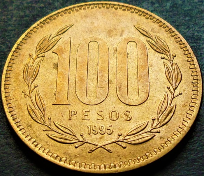 Moneda 100 PESOS - CHILE, anul 1995 *cod 5146 = patina superba